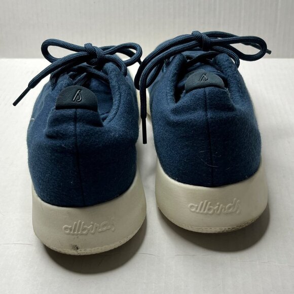Allbirds Men's Wool Runners Hazy Indigo Blue‎ Blizzard White Sole Size 10 - Picture 5 of 9